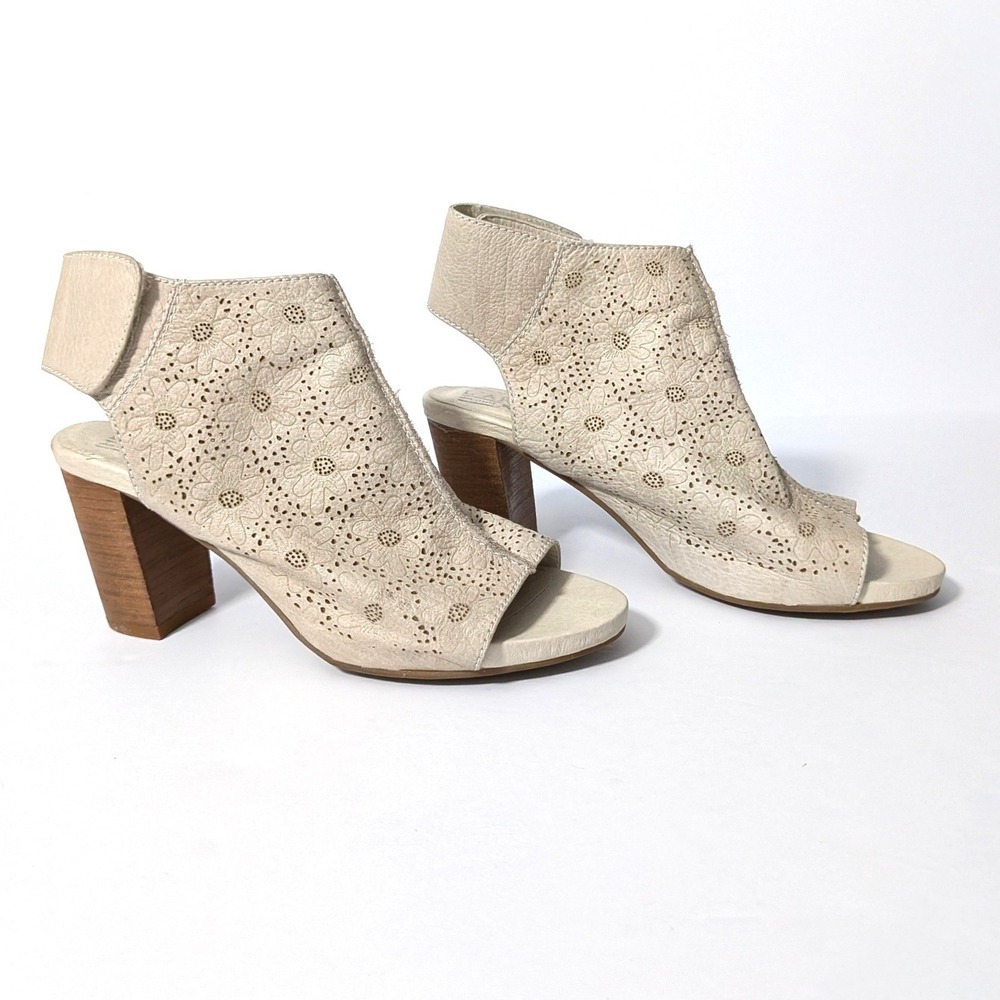 L'Artiste by Spring Step Fab Laser Cut Heel Sandal Cream Boho EU 38 US 7.5 - Picture 4 of 14
